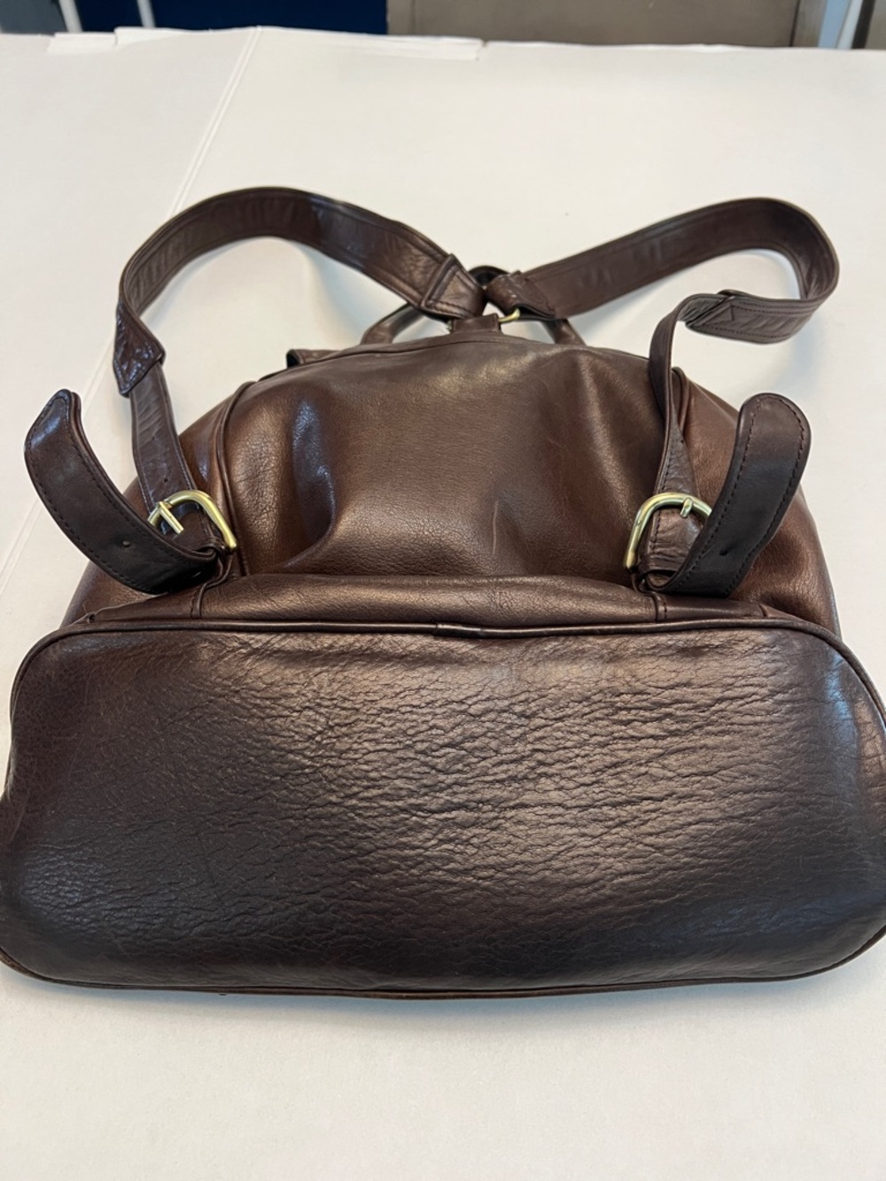 Boulder Ridge Brown Leather drawstring  Backpack Bag - Picture 4 of 16